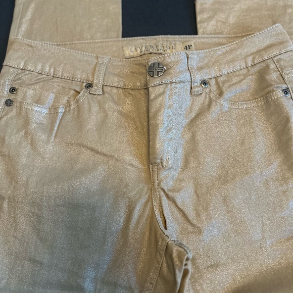 Liverpool Coated shiny skinny jeans , dark khaki, 4P - Picture 4 of 7